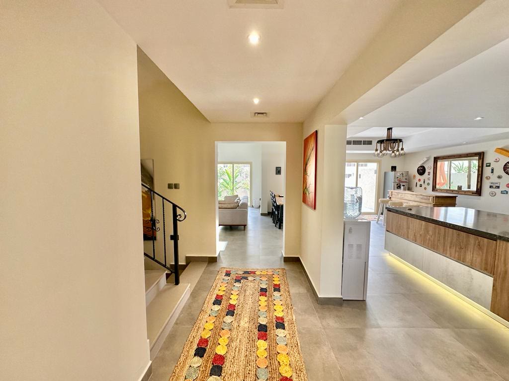 Completed interior of the fully furnished three-bedroom townhouse in Al Hamra Village