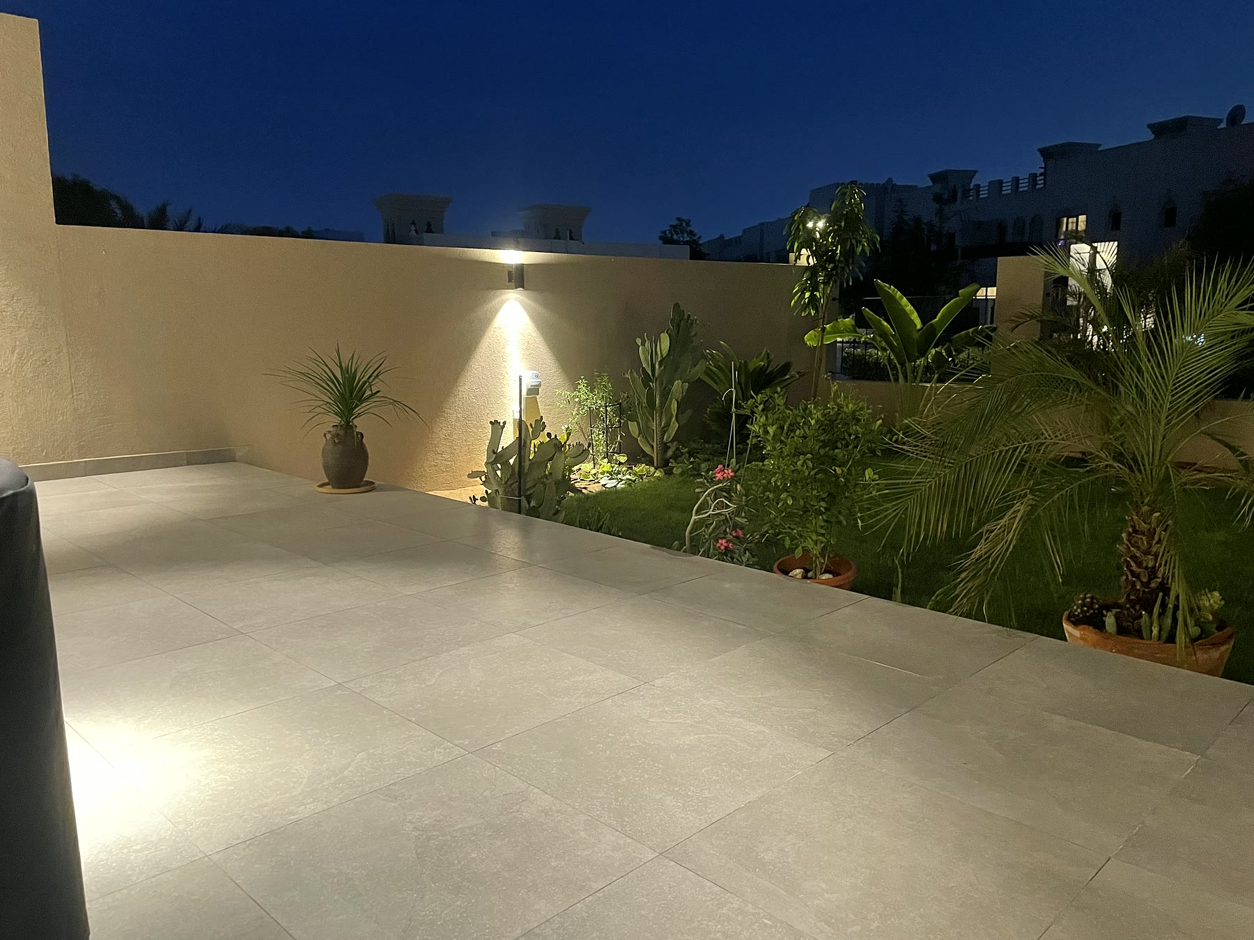 Landscaped Terrace after the Al Hamra Village townhouse renovation and landscaping