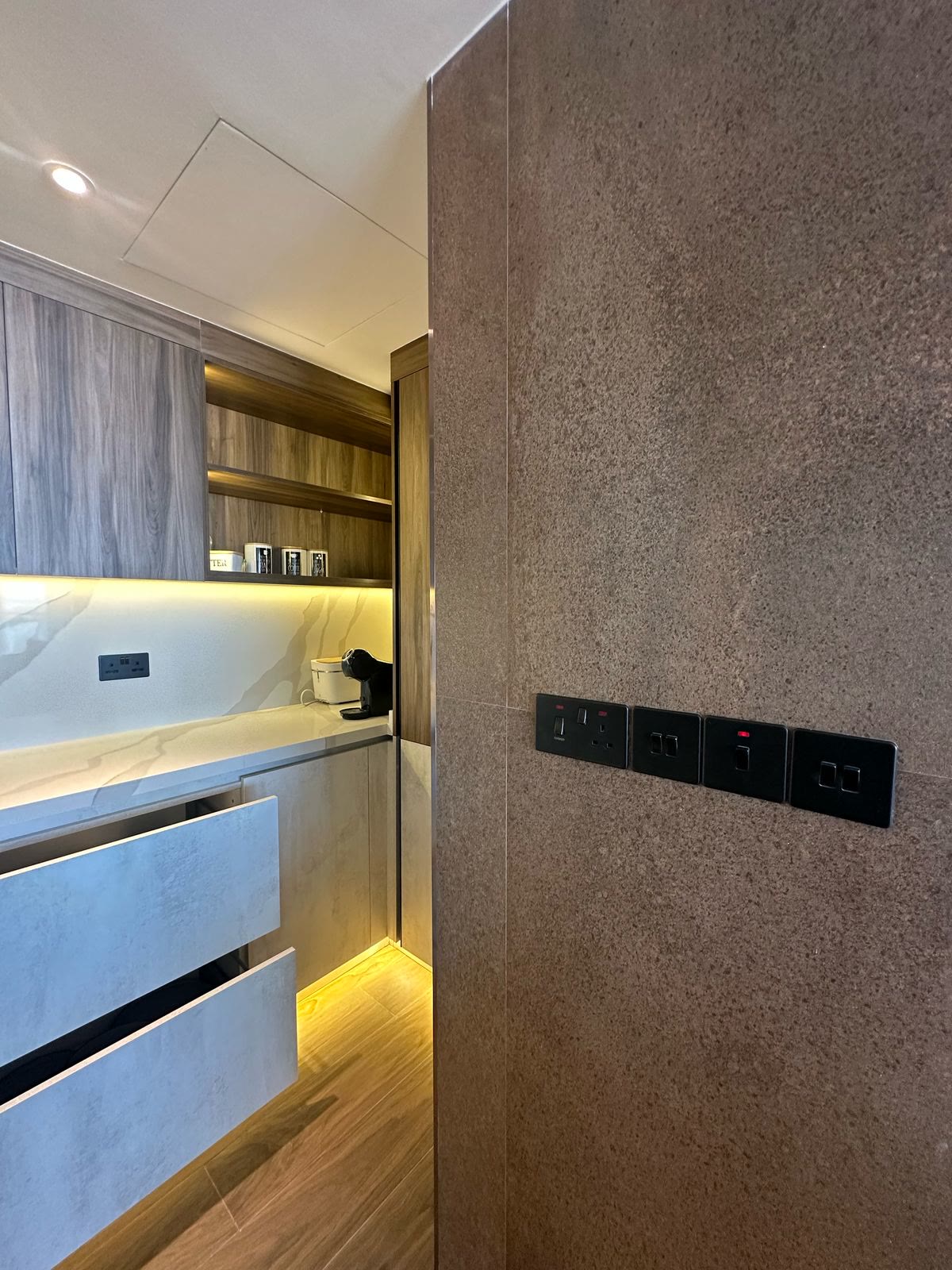 Completed kitchen joinery and integrated appliances