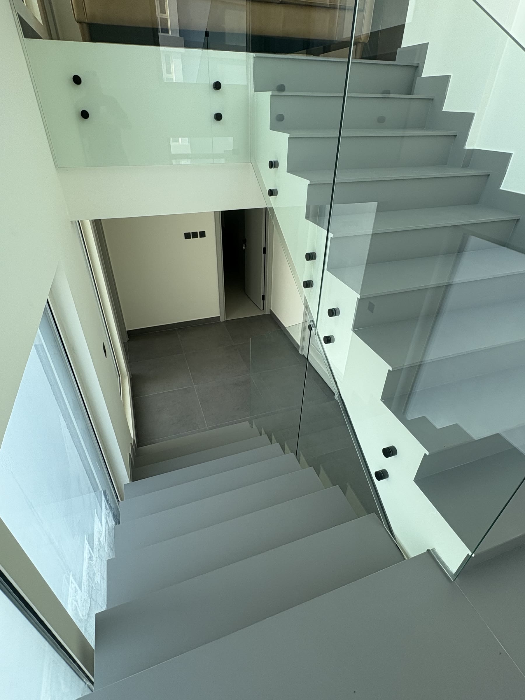 Completed staircase and entrance joinery